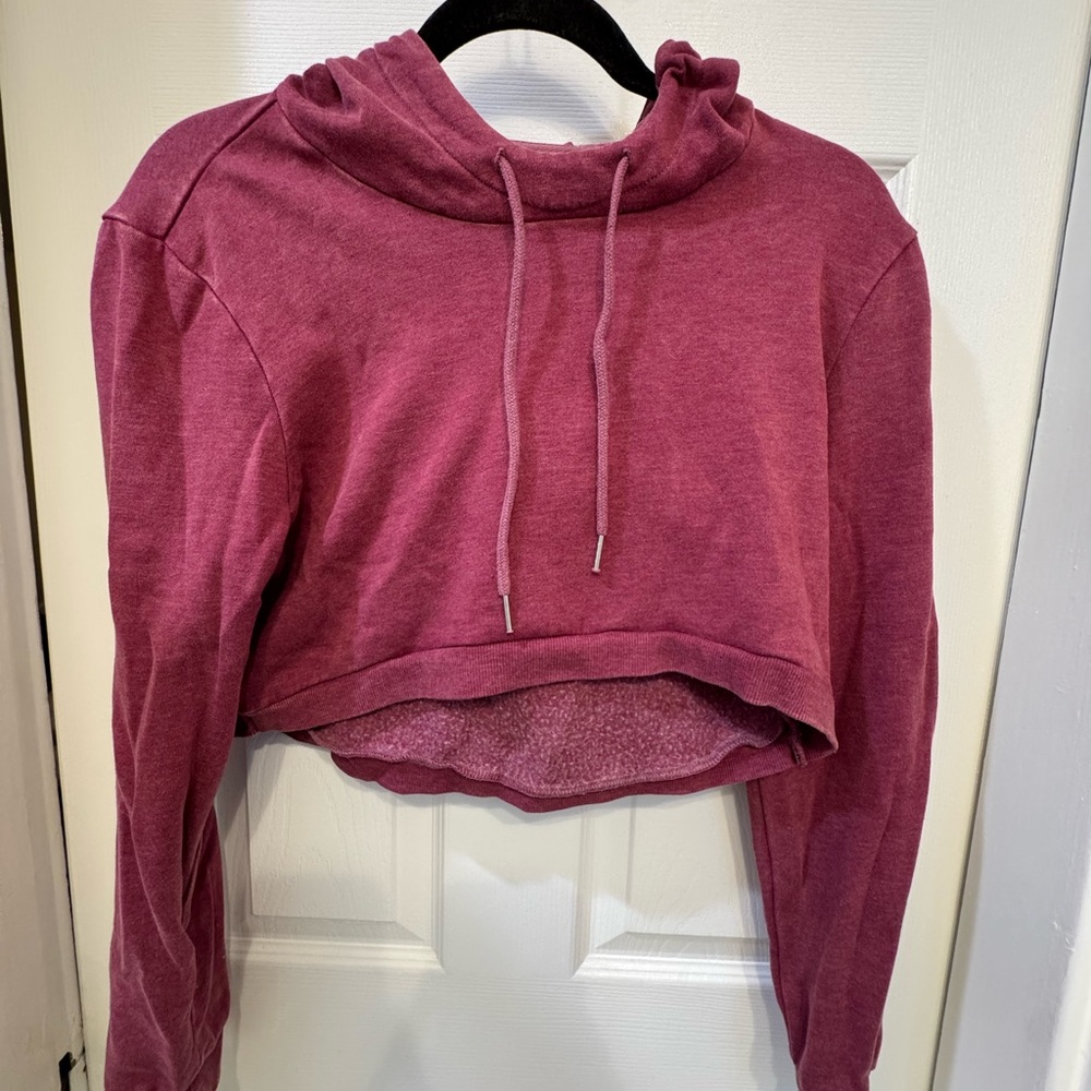 Material Girl Mauve Cropped Hoodie